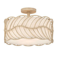 Golden 4501-3SF AM - Wry Lighting Simbolo 3-light Semi-Flush Mount in Almond